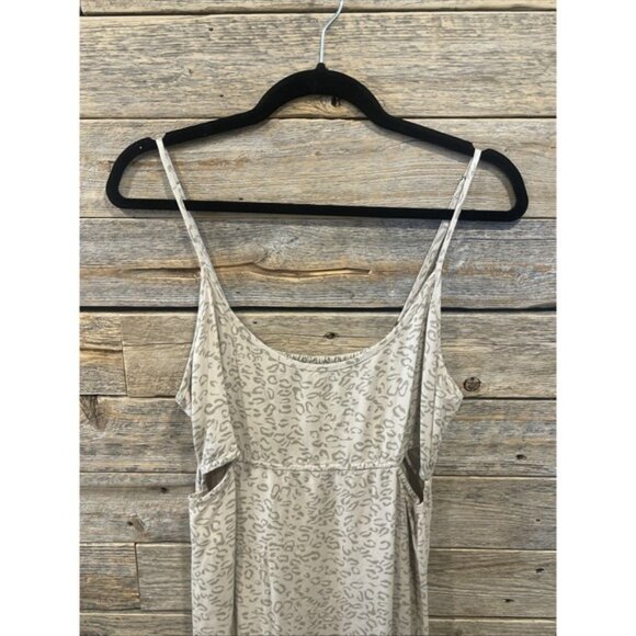 Volcom Women's Cha Ching Toanl Leopard Print Midi Dress Size Medium Beige - Picture 4 of 10